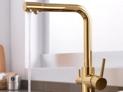 faucet 3 line gold