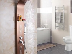 shower panel rose gold
