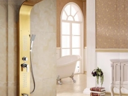 shower panel gold