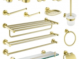 bathroom accessories gold